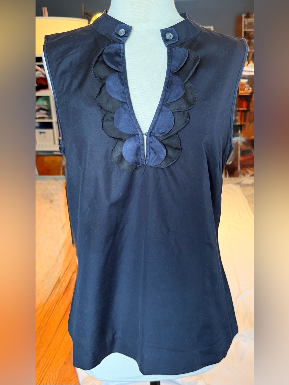 J. CREW Cotton and Silk Sleeveless Blouse